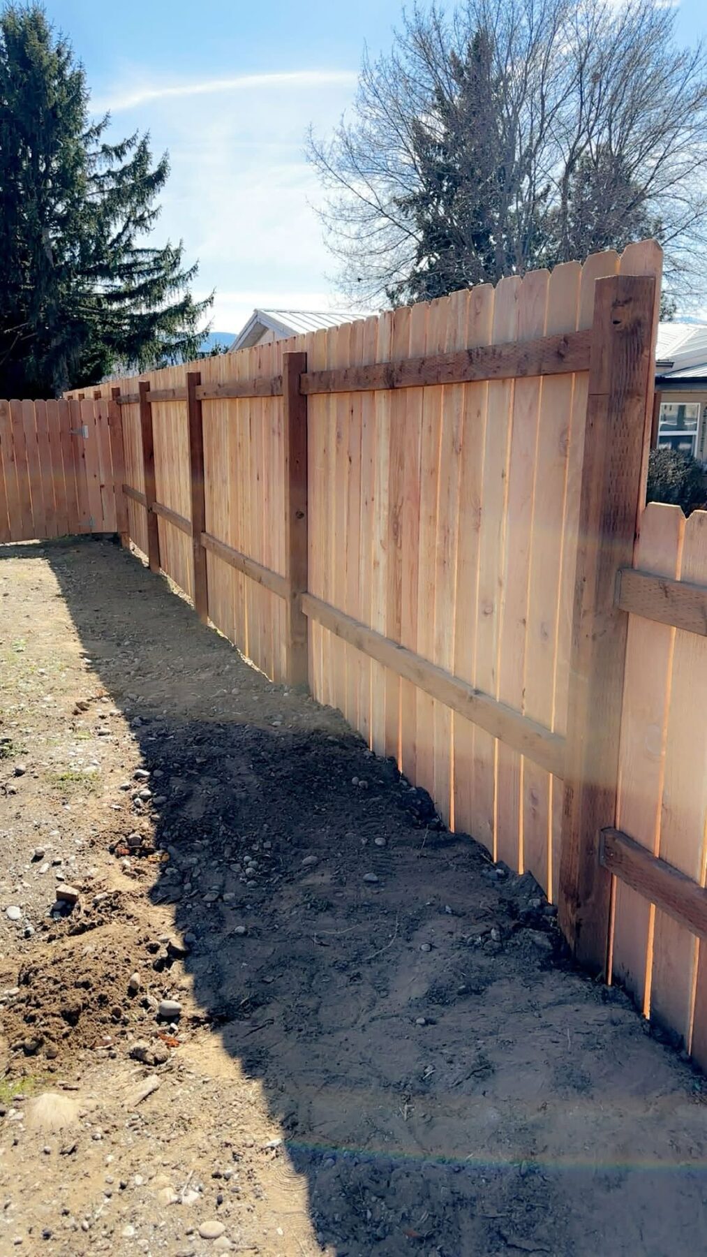 Cedar privacy fence and gate installed in East Wenatchee, WA