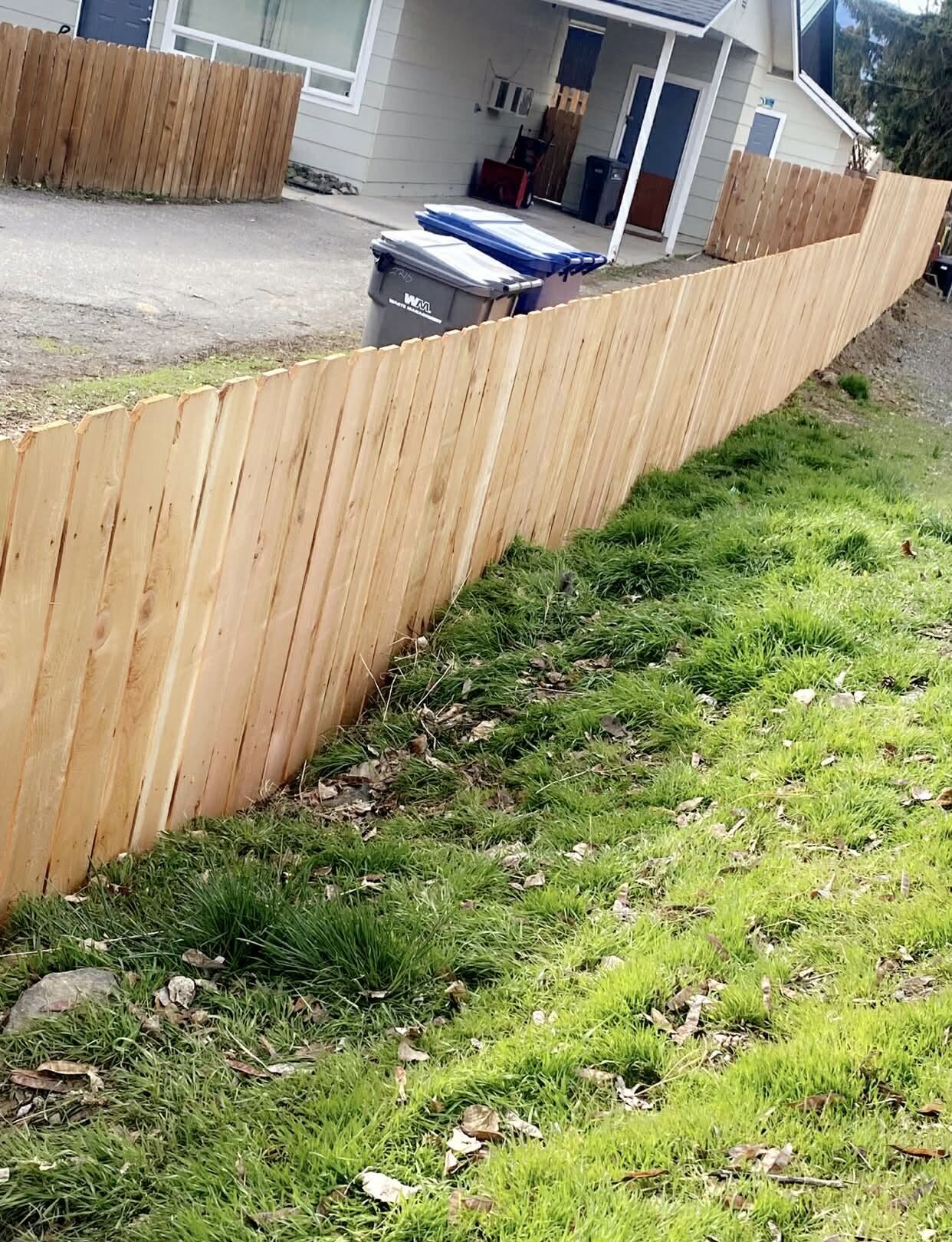 Cedar privacy fence and gate installed in East Wenatchee, WA