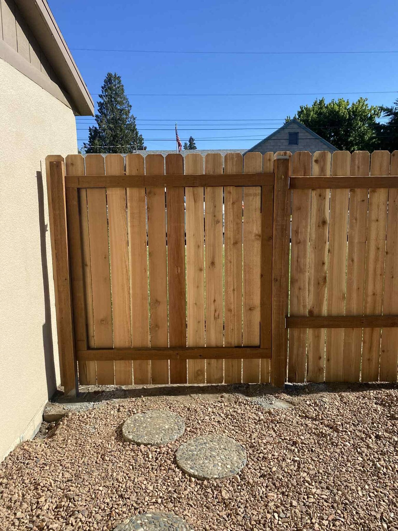 Cedar privacy fence installed in a Wenatchee Valley backyard