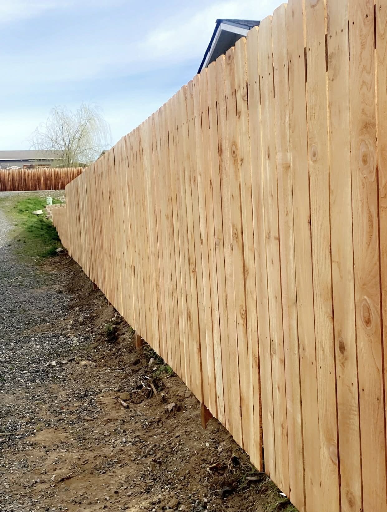 Cedar privacy fence and gate installed in East Wenatchee, WA