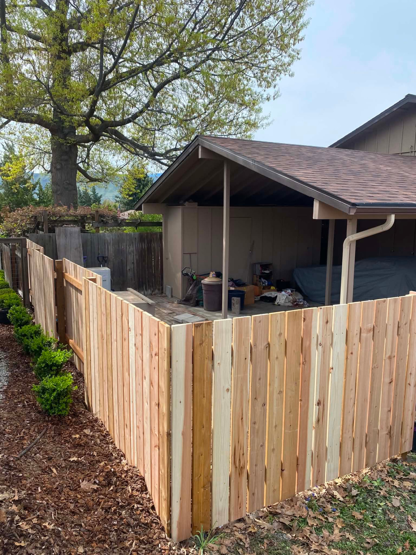 Cedar privacy fence installed in Wenatchee, WA — view 7